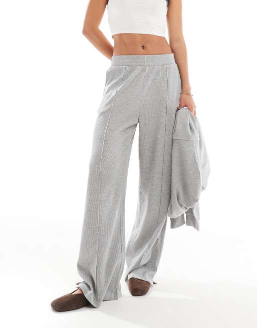 ASOS DESIGN co-ord waffle joggers in grey marl