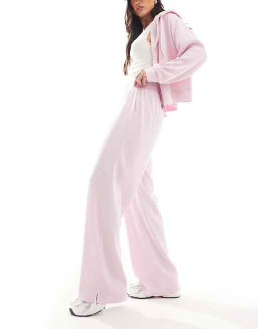 ASOS DESIGN waffle knit sweatpants in washed pink - part of a set