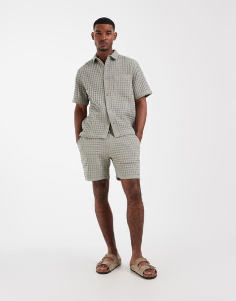 ASOS DESIGN waffle texture set in green - view 1