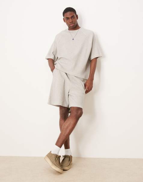 ASOS DESIGN waffle textured short in beige - view 1