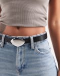 [ASOS DESIGN] ASOS DESIGN waist and hip abstract plate jeans belt in black S-M BLACK