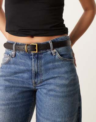 Asos Design Waist And Hip Belt With Square Buckle