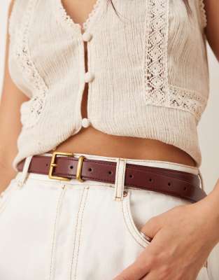 ASOS DESIGN WAIST AND HIP BELT WITH SQUARE BUCKLE 