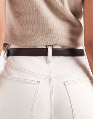 Asos Design Waist And Hip Belt With Square Buckle In Brown