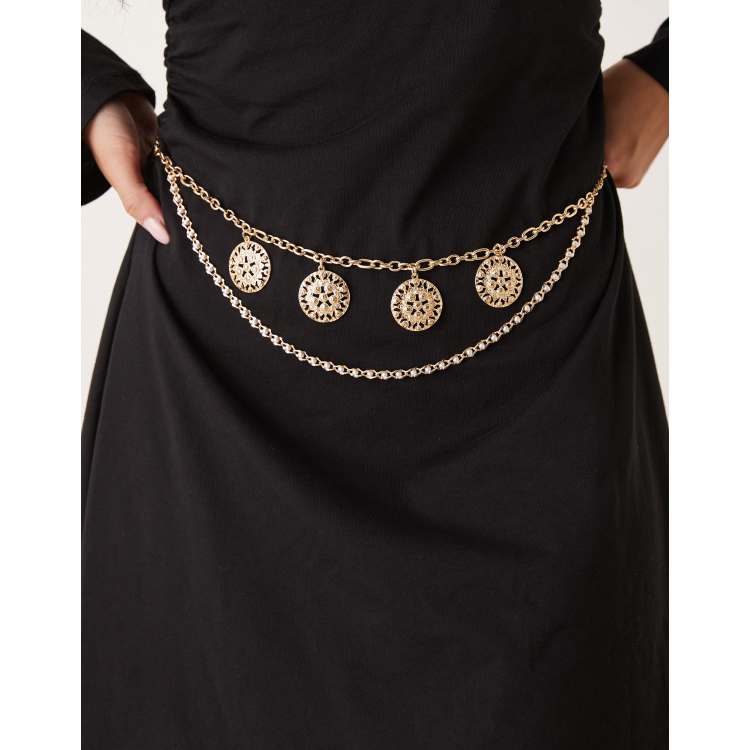 gold waist belt for dress MAYRA Black and Gold Sequin Lehenga Skirt