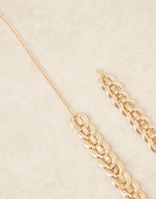 Asos Design Waist And Hip Chunky Chain Link Belt In Neutral