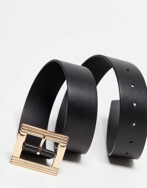 ASOS DESIGN waist and hip jeans belt with bevelled square buckle , 3 of 4
