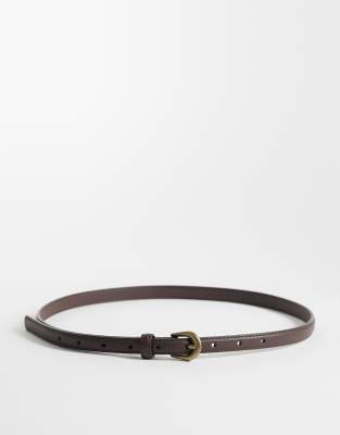 Asos Design Waist And Hip Skinny Jeans Belt In Brown