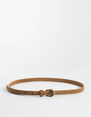 Asos Design Waist And Hip Skinny Jeans Belt In Brown