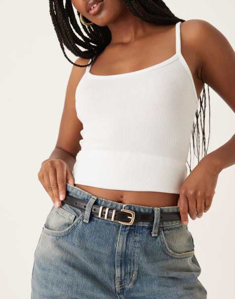 ASOS DESIGN waist and hip skinny multi keeper belt in black - view 1