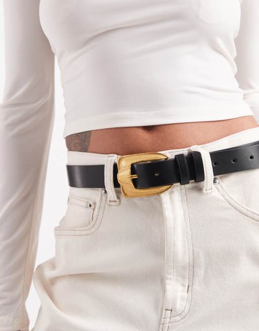 ASOS DESIGN waist and hip vintage buckle in black