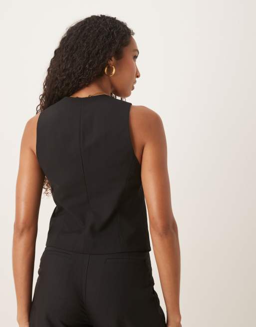 ASOS DESIGN waistcoat in black - BLACK, 4 of 4