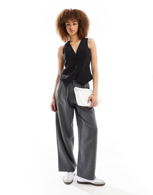 ASOS DESIGN waistcoat with linen in black, 4 of 4