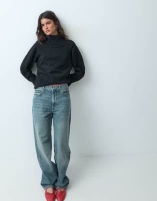 ASOS DESIGN Waisted high-neck sweater with wool
