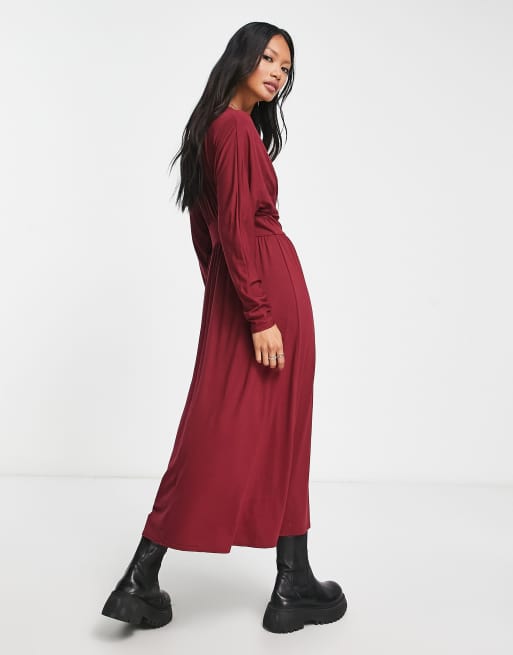 Asos long clearance sleeve midi dress