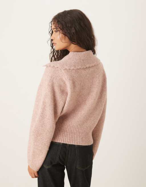 ASOS DESIGN waisted polo shirt in pink