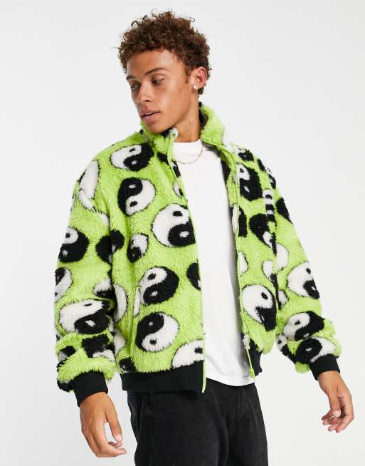 ASOS DESIGN - Walker - Jack van borg met grafische print in groen