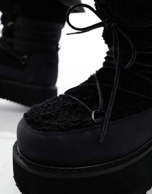 ASOS DESIGN - Wandelschoenen met veters en borg in zwart, 3 van 4
