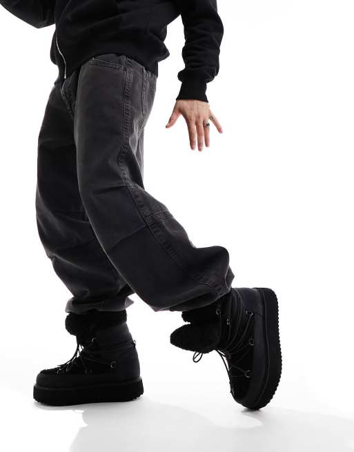 ASOS DESIGN - Wandelschoenen met veters en borg in zwart, 4 van 4