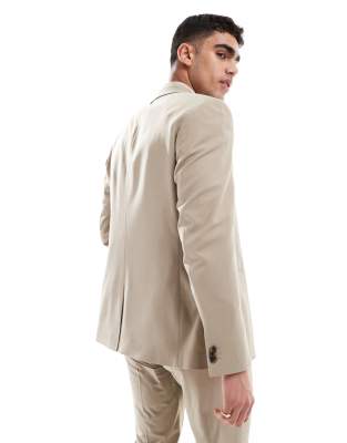 Asos Design Washable Lightweight Worsted Wool Mix Slim Suit Jacket