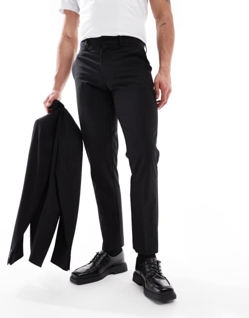 ASOS DESIGN washable slim suit pants with lightweight worsted wool in black, 2 of 5
