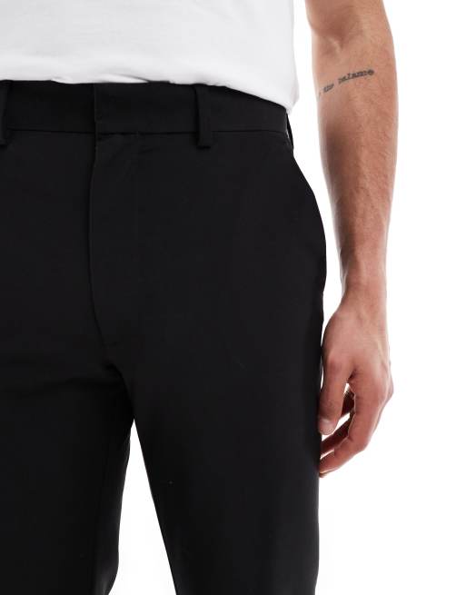 ASOS DESIGN washable slim suit trousers with lightweight worsted wool in black, 4 of 5