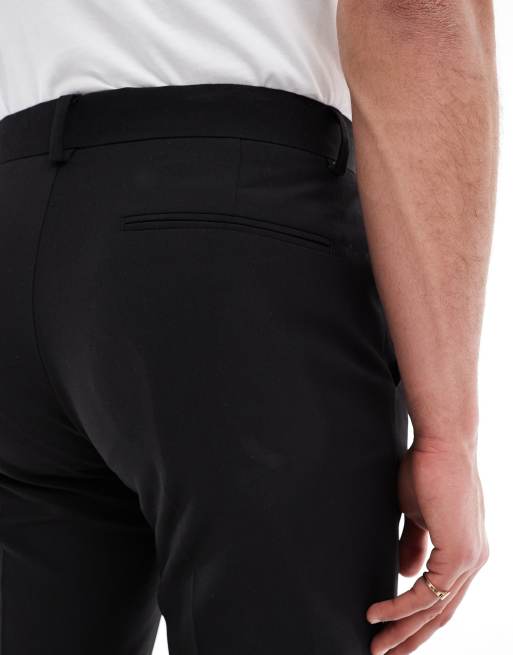 ASOS DESIGN washable slim suit trousers with lightweight worsted wool in black, 5 of 5