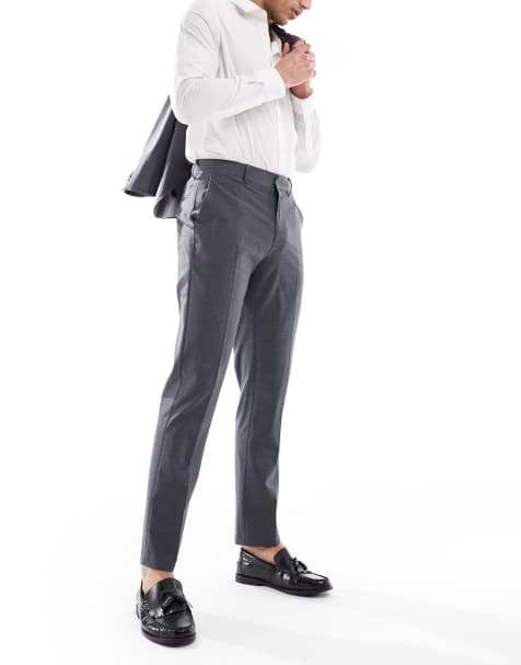 ASOS DESIGN washable slim suit trousers with lightweight worsted wool in charcoal - CHARCOAL - view 1