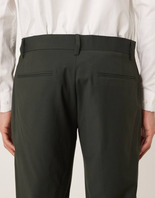 ASOS DESIGN washable wool skinny suit pants in dark green, 5 of 5