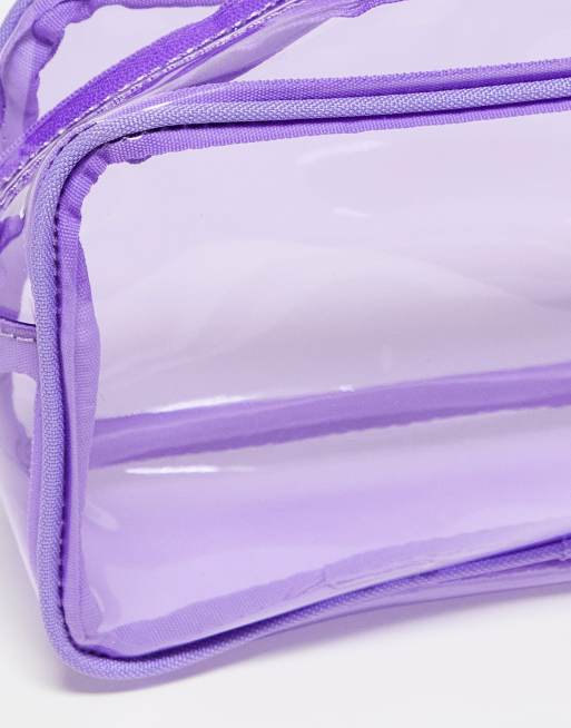 ASOS DESIGN washbag in transparent lilac ASOS