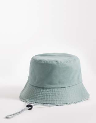 Asos Design Washed Bucket Hat In Green
