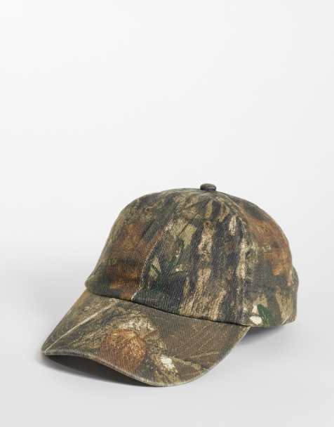 ASOS DESIGN washed camouflage cap in khaki - view 1