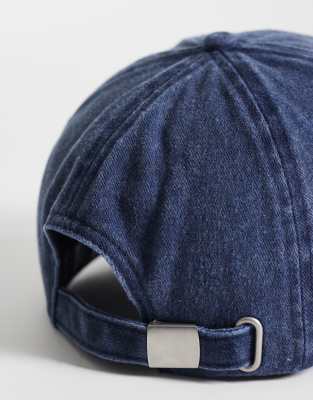 Asos Design Washed Cap In Blue