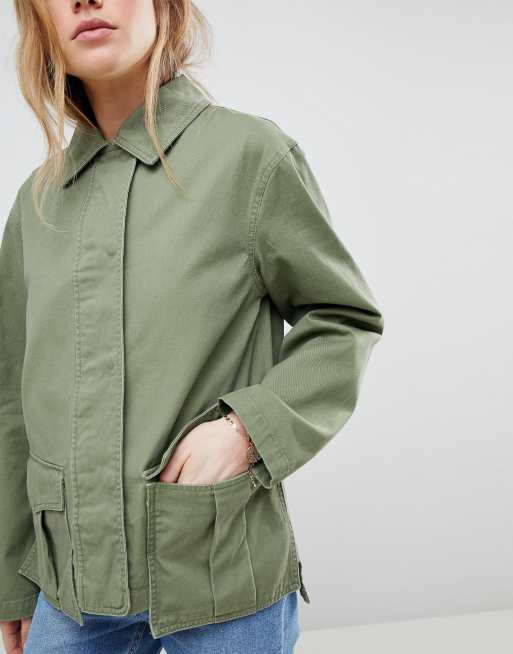 Asos design utility on sale washed cotton jacket