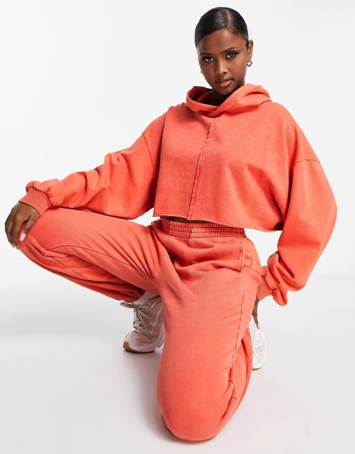 The Ladies Cropped Hoodie in Red