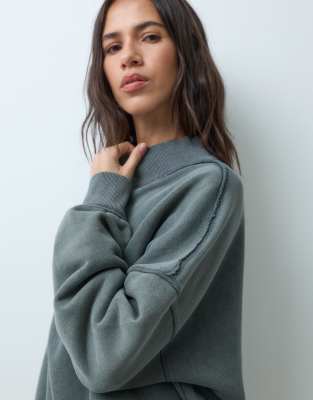 Asos Design Washed Drop Shoulder Sweatshirt In Gold