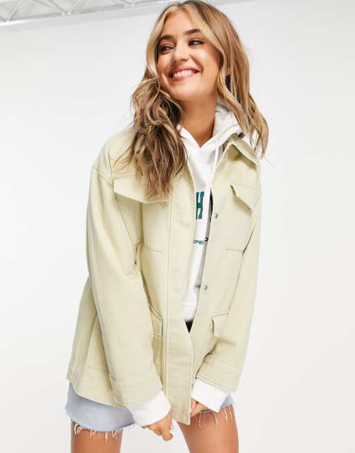 Cream hot sale belted jacket