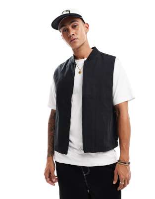 ASOS DESIGN washed gilet in black