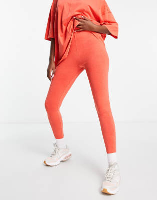 ASOS DESIGN washed legging in red