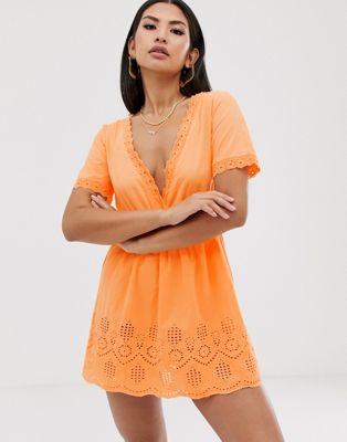 orange milkmaid dress