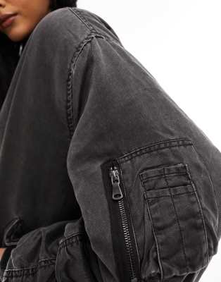 ジャケット・アウター ILLIGO Washed leather bomber jacket Washed Leather Bomber Jacket Brown - illigo | 60% - Asian