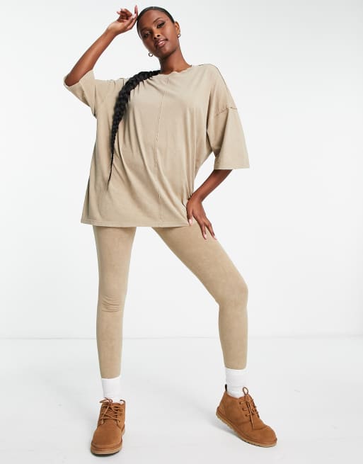 ASOS DESIGN washed oversized t shirt in pebble