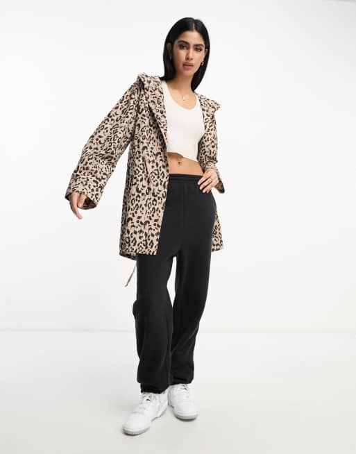 ASOS DESIGN washed parka with cargo pockets in animal print