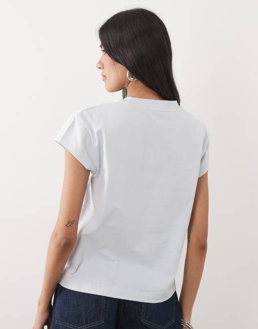 ASOS DESIGN washed short sleeve baby tee in light blue, 4 of 4