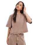 [ASOS DESIGN] ASOS DESIGN washed tee in washed mink (Part of a set)-Neutral M Mink