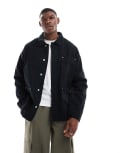 [ASOS DESIGN] ASOS DESIGN washed twill worker jacket in black L BLACK