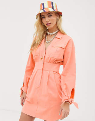 asos peach dress