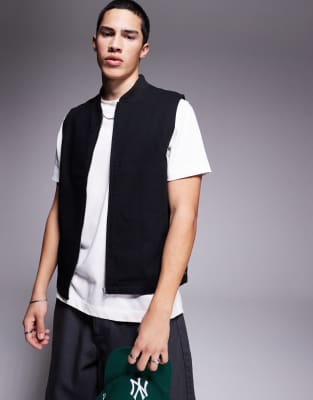 Asos Design Washed Vest In Black