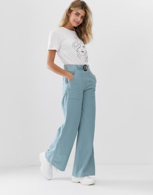 wide leg flared trousers