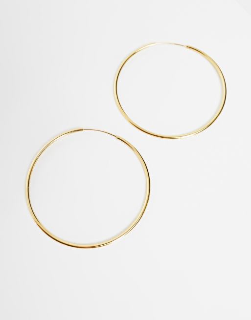 ASOS DESIGN – Wąskie kolczyki-koła 65 mm powlekane 14-karatowym złotem, 3 z 4